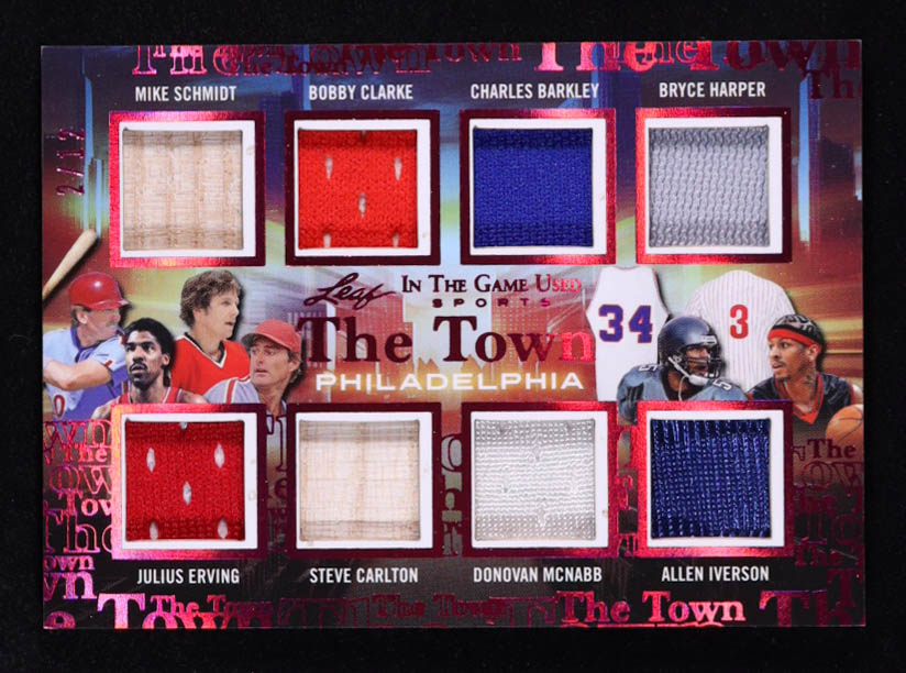2024 ITG Used Sports The Town Memorabilia Spectrum Pink #TT9 #2/12 Mike Schmidt / Bobby Clarke / Charles Barkley / Bryce Harper / Julius Erving / Steve Carlton / Donovan McNabb / Allen Iverson at PristineAuction.com 2024 ITG Used Sports The Town Memorabilia Spectrum Pink #TT9 #2/12 Mike Schmidt / Bobby Clarke / Charles Barkley / Bryce Harper / Julius Erving / Steve Carlton / Donovan McNabb / Allen Iverson at PristineAuction.com