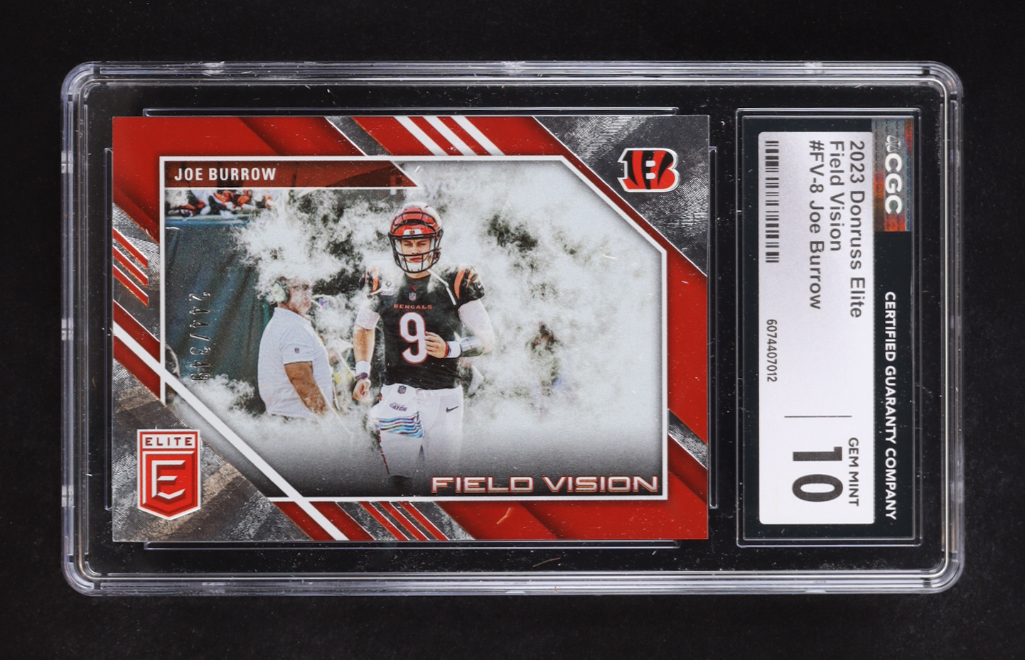 Joe Burrow 2023 Elite Field Vision #8 #244/349 (CGC 10) at PristineAuction.com Joe Burrow 2023 Elite Field Vision #8 #244/349 (CGC 10) at PristineAuction.com