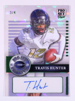 Travis Hunter 2023 Pro Set Pure Platinum Holo Crystal Green #PTH2 RC #3/4 at PristineAuction.com
