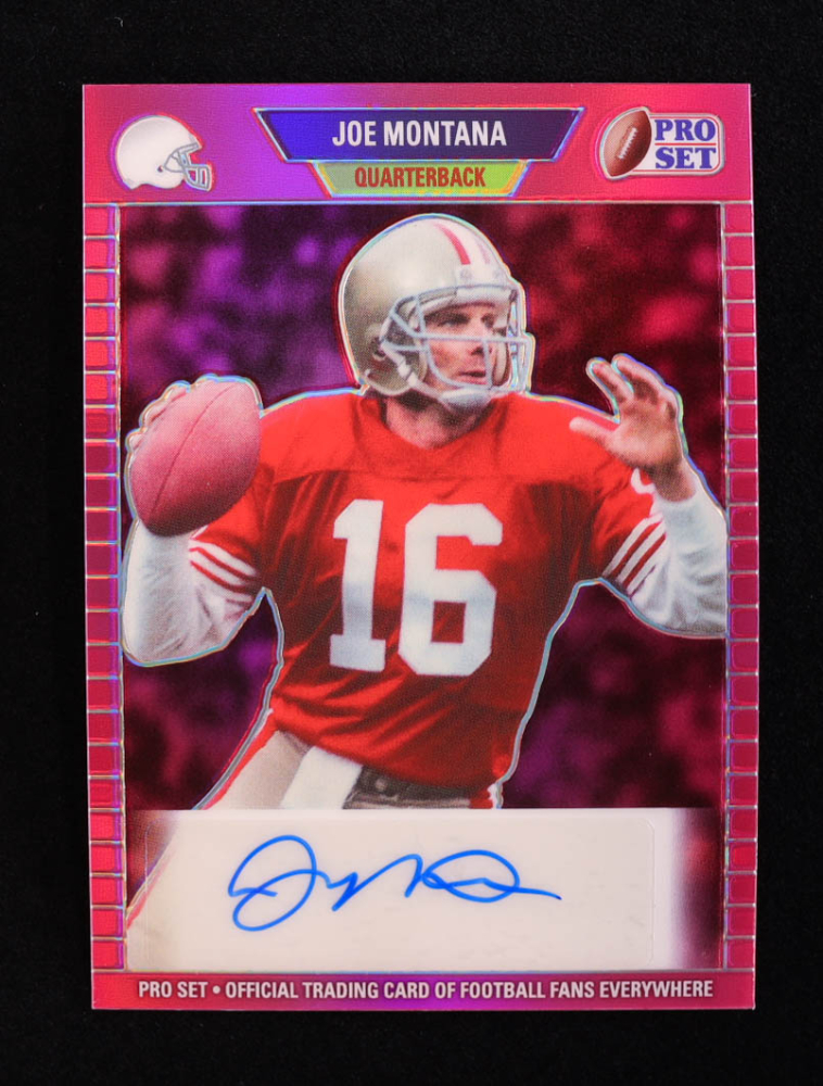 Joe Montana 2024 Leaf Metal Legacy Collection #89P-JM1 Autograph Pink Prismatic SP Variation #/7