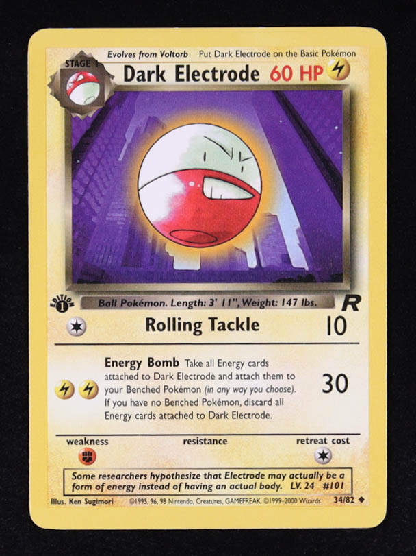Dark Electrode 2000 Pokemon Team Rocket 1st Edition #34 at PristineAuction.com Dark Electrode 2000 Pokemon Team Rocket 1st Edition #34 at PristineAuction.com