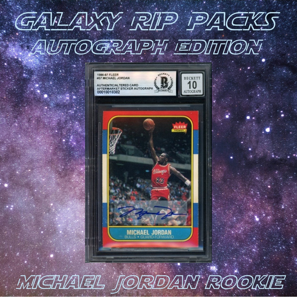 1986 Fleer Auto Michael Jordan Rookie & Kobe Bryant Autograph Galaxy Rip Packs Mystery Box at PristineAuction.com