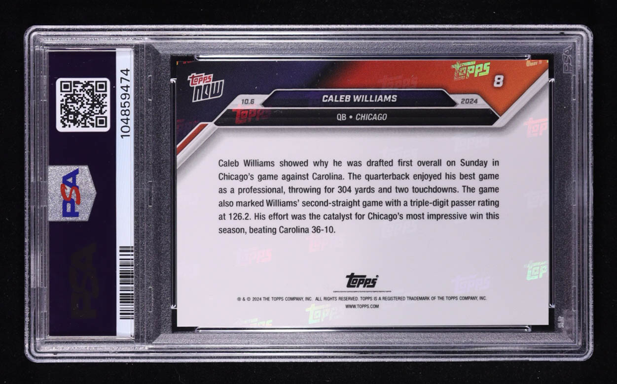 Caleb Williams 2024 Topps Now #8 RC (PSA 10) at PristineAuction.com Caleb Williams 2024 Topps Now #8 RC (PSA 10) at PristineAuction.com
