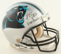 Thomas Davis Sr. Signed Panthers Full-Size Authentic On-Field Speed Helmet Inscribed "Keep Pounding" (JSA) at PristineAuction.com