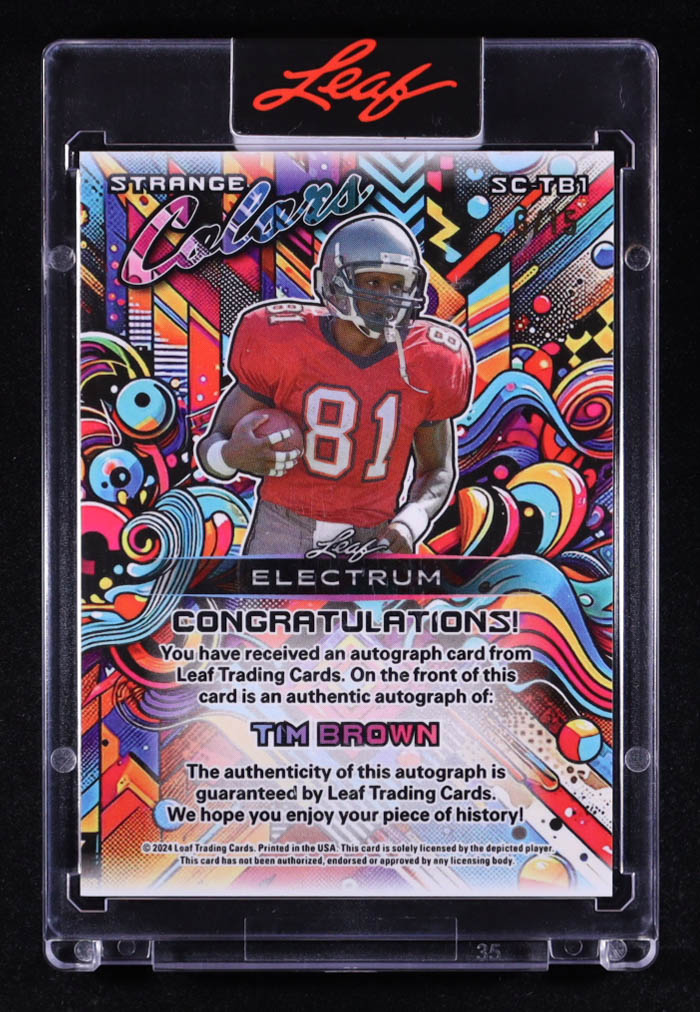 Tim Brown 2024 Leaf Electrum Strange Colors Autographs Bronze #SCTB1 #6/15 at PristineAuction.com Tim Brown 2024 Leaf Electrum Strange Colors Autographs Bronze #SCTB1 #6/15 at PristineAuction.com