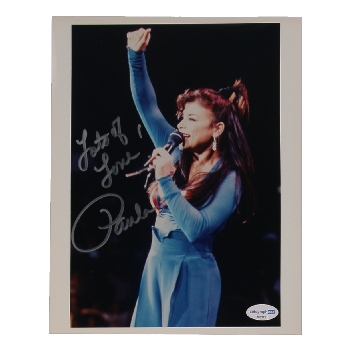 Paula Abdul Signed 8x10 Photo Inscribed "Lots of Love" (ACOA) at PristineAuction.com Paula Abdul Signed 8x10 Photo Inscribed "Lots of Love" (ACOA) at PristineAuction.com