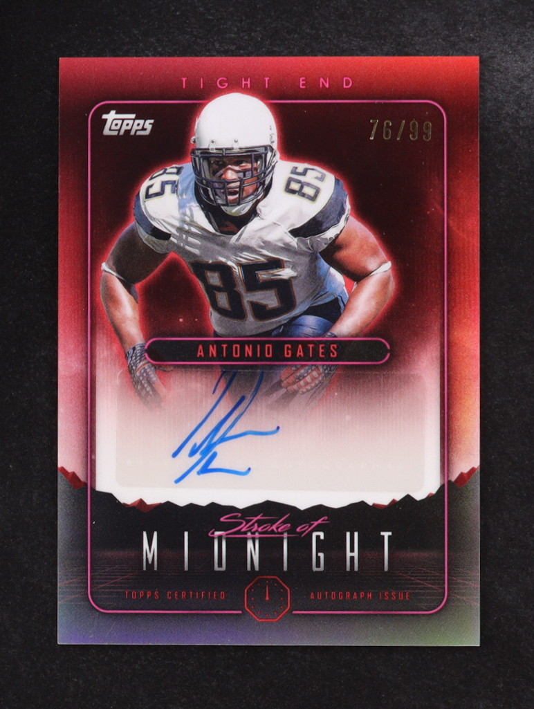 Antonio Gates 2024 Topps Midnight Stroke of Midnight Autographs Twilight #SMA-AG #76/99 at PristineAuction.com Antonio Gates 2024 Topps Midnight Stroke of Midnight Autographs Twilight #SMA-AG #76/99 at PristineAuction.com