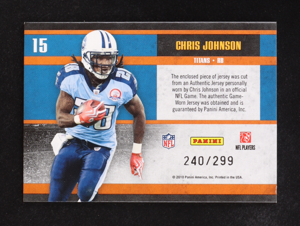 Chris Johnson 2010 Panini Monday Night Heroes Classics #15 #240/299 at PristineAuction.com Chris Johnson 2010 Panini Monday Night Heroes Classics #15 #240/299 at PristineAuction.com