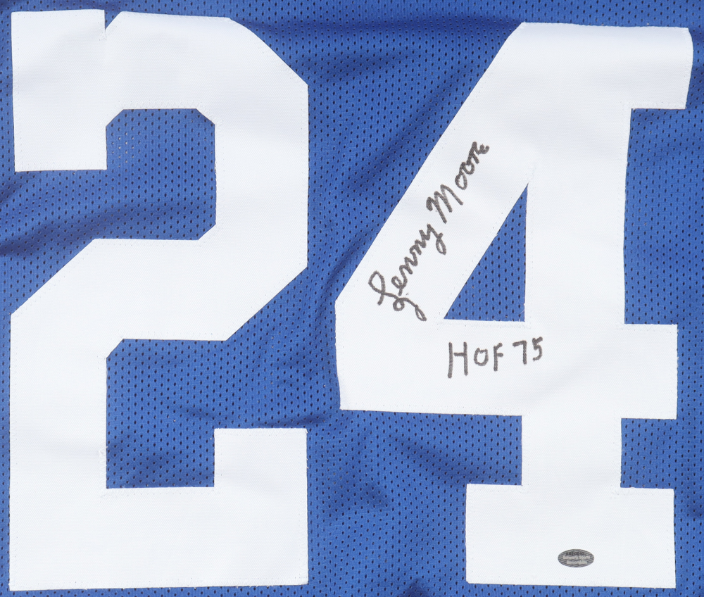Lenny Moore Signed Jersey Inscribed "HOF 75" (Schwartz) at PristineAuction.com Lenny Moore Signed Jersey Inscribed "HOF 75" (Schwartz) at PristineAuction.com