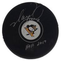 Mark Recchi Signed Penguins Logo Hockey Puck Inscribed "HOF 2017" (Schwartz) at PristineAuction.com
