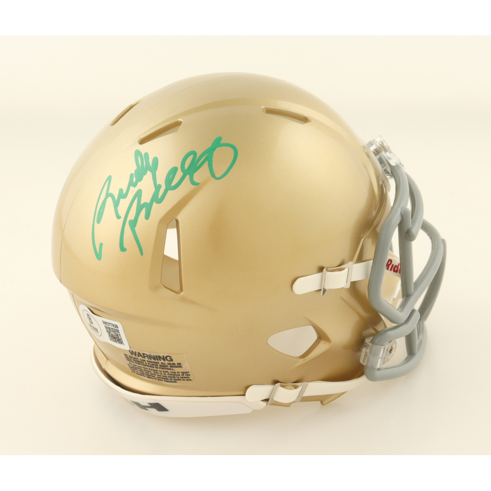 Rudy Ruettiger Signed Notre Dame Fighting Irish Mini Speed Helmet (Beckett) at PristineAuction.com