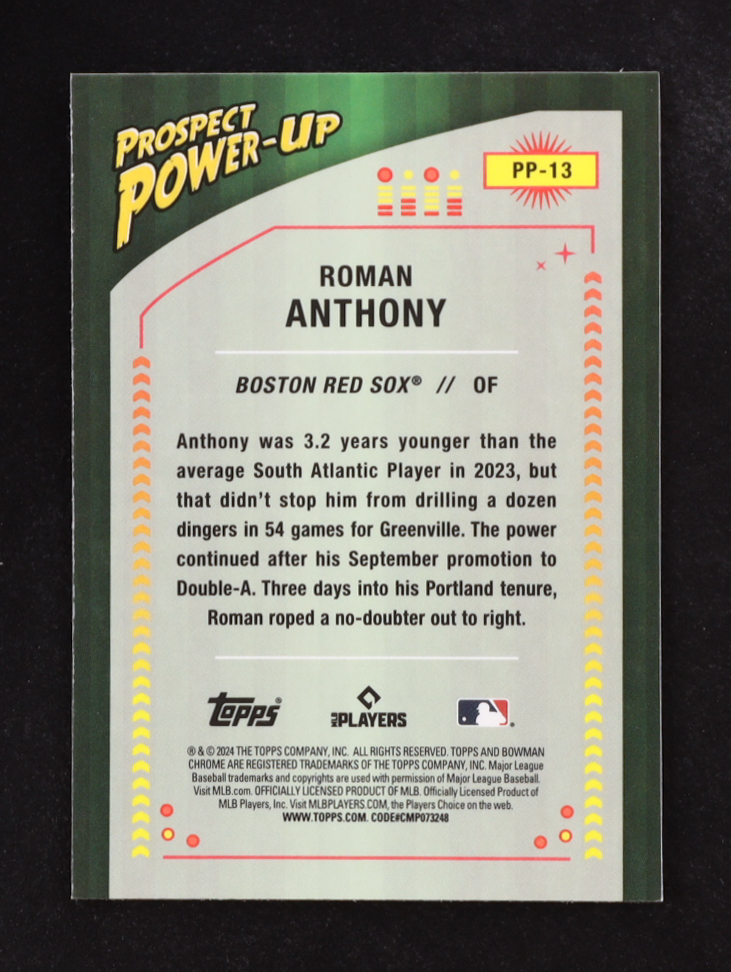 Roman Anthony 2024 Bowman Chrome Prospect Power-Up #PP13 RC at PristineAuction.com Roman Anthony 2024 Bowman Chrome Prospect Power-Up #PP13 RC at PristineAuction.com