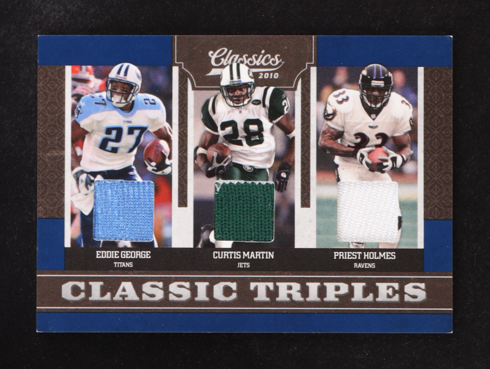 Eddie George/Curtis Martin/Priest Holmes 2010 Panini Classic Triples #9 #28/50 at PristineAuction.com Eddie George/Curtis Martin/Priest Holmes 2010 Panini Classic Triples #9 #28/50 at PristineAuction.com