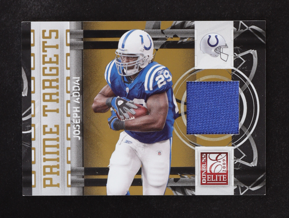 Joseph Addai 2009 Donruss Elite Prime Targets #23 #024/299 at PristineAuction.com Joseph Addai 2009 Donruss Elite Prime Targets #23 #024/299 at PristineAuction.com
