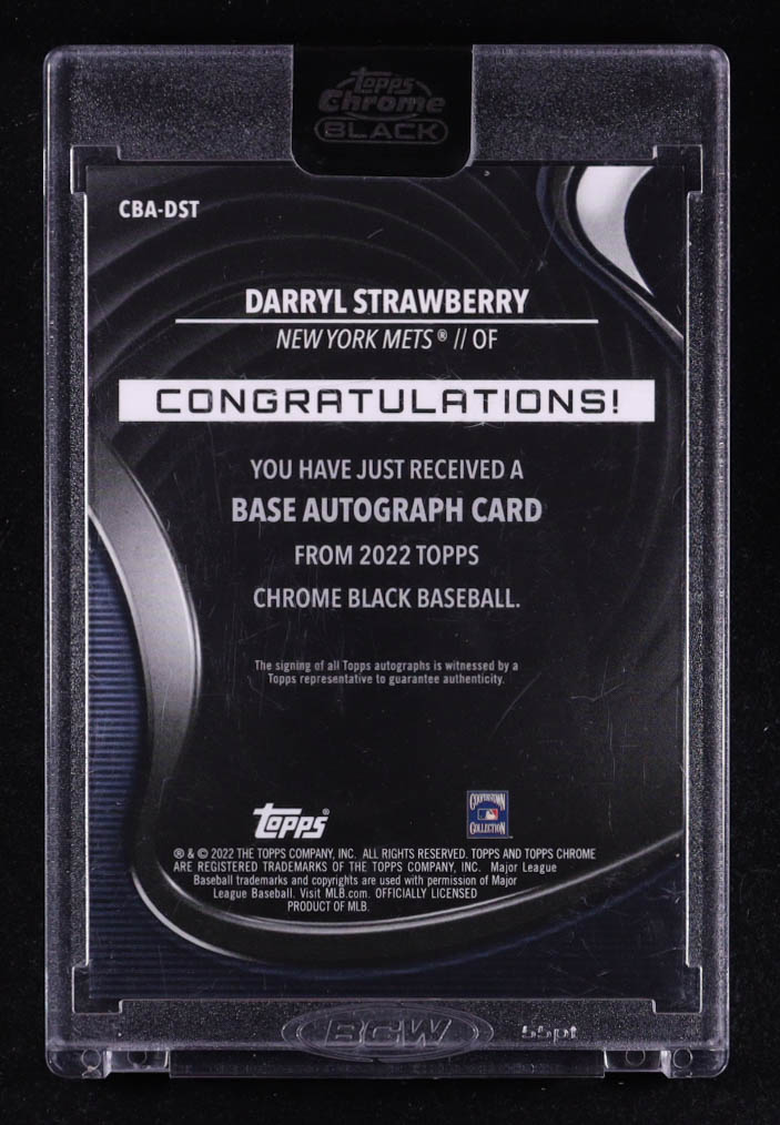 Darryl Strawberry 2022 Topps Chrome Black Autographs Orange Refractors #CBADST #07/25 at PristineAuction.com Darryl Strawberry 2022 Topps Chrome Black Autographs Orange Refractors #CBADST #07/25 at PristineAuction.com