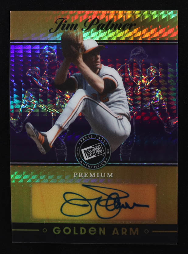 Jim Palmer 2024 Press Pass Premium Golden Arm Autographs Purple #G-JP1 #2/5 at PristineAuction.com Jim Palmer 2024 Press Pass Premium Golden Arm Autographs Purple #G-JP1 #2/5 at PristineAuction.com