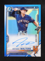 Anthony Walters 2021 Bowman Chrome Prospect Autographs Blue Refractors #CPAAW #004/150 RC at PristineAuction.com