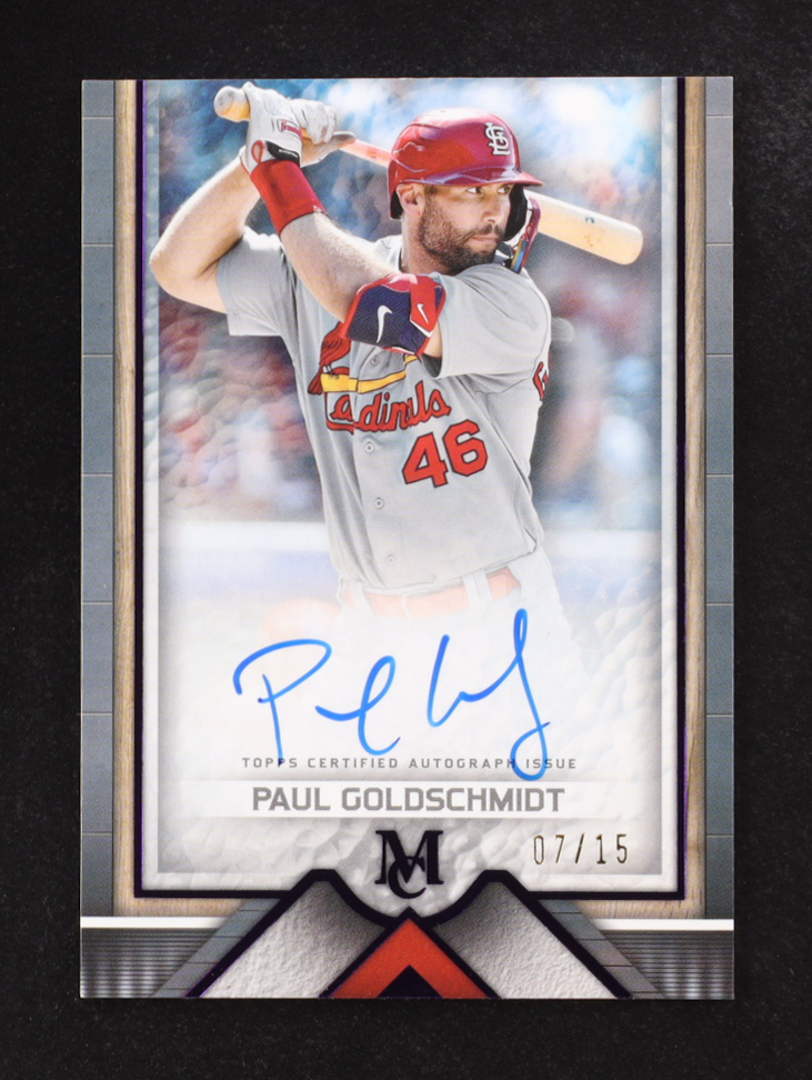 Paul Goldschmidt 2023 Topps Museum Collection Archival Autographs Amethyst #AAPG #07/15 at PristineAuction.com Paul Goldschmidt 2023 Topps Museum Collection Archival Autographs Amethyst #AAPG #07/15 at PristineAuction.com