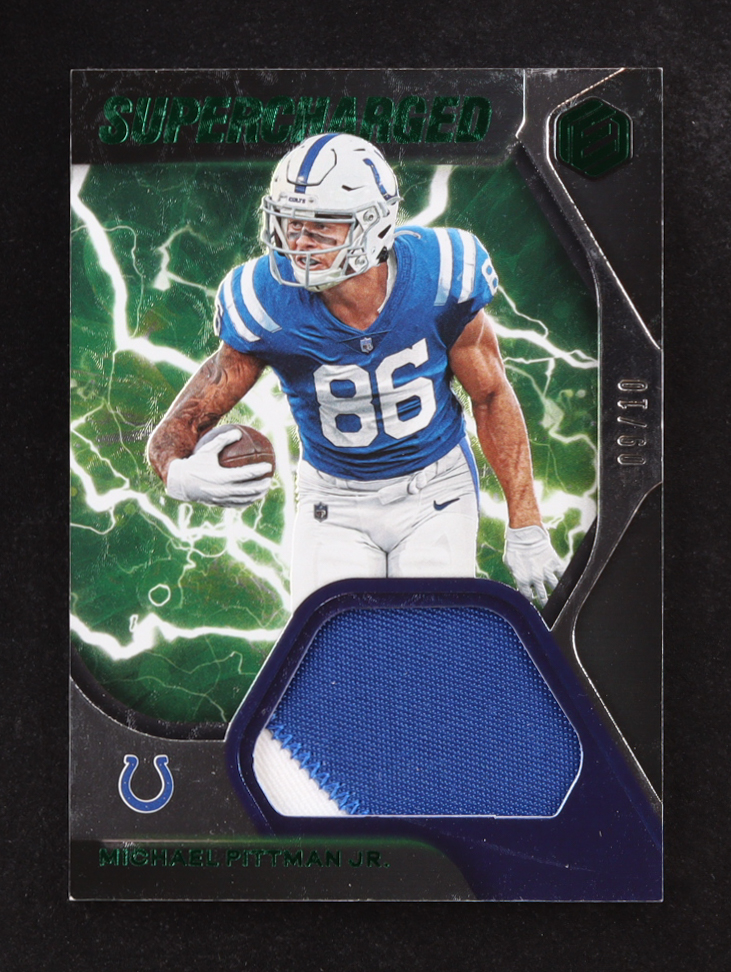 Michael Pittman Jr. 2020 Panini Elements Supercharged Materials Neon #22 #09/10 RC at PristineAuction.com Michael Pittman Jr. 2020 Panini Elements Supercharged Materials Neon #22 #09/10 RC at PristineAuction.com