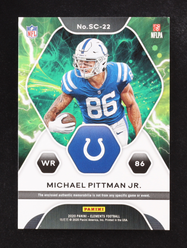 Michael Pittman Jr. 2020 Panini Elements Supercharged Materials Neon #22 #09/10 RC at PristineAuction.com Michael Pittman Jr. 2020 Panini Elements Supercharged Materials Neon #22 #09/10 RC at PristineAuction.com