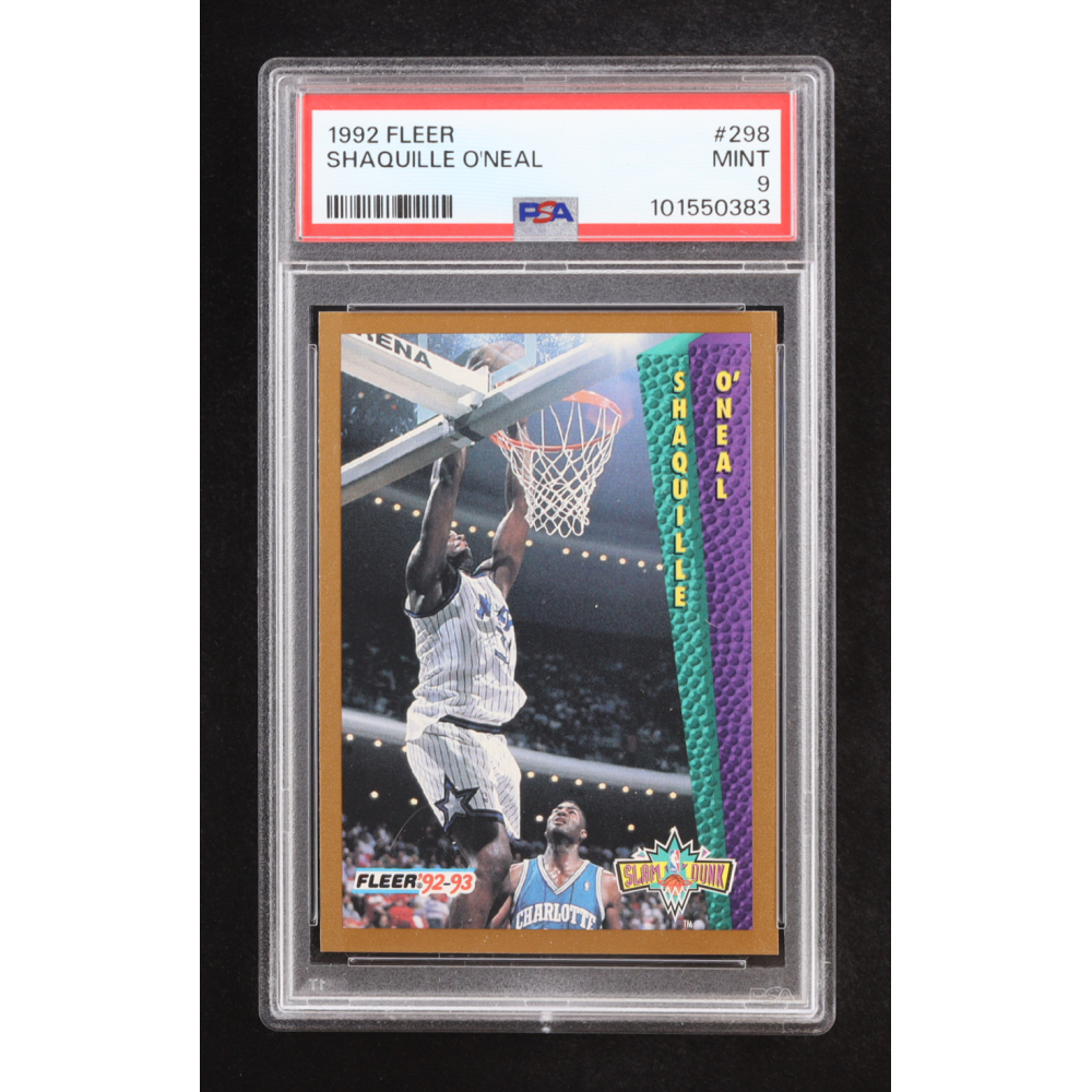 Shaquille O'Neal 1992-93 Fleer #298 RC (PSA 9) at PristineAuction.com