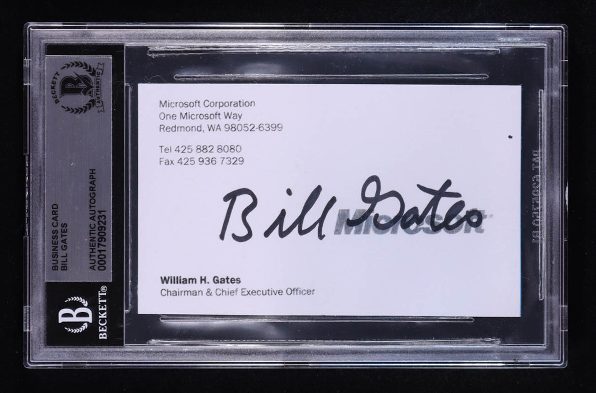 Bill Gates Signed Microsoft Business Card (BGS) at PristineAuction.com Bill Gates Signed Microsoft Business Card (BGS) at PristineAuction.com