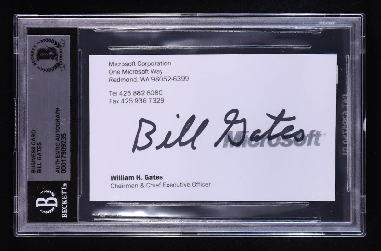 Bill Gates Signed Microsoft Business Card (BGS) at PristineAuction.com Bill Gates Signed Microsoft Business Card (BGS) at PristineAuction.com