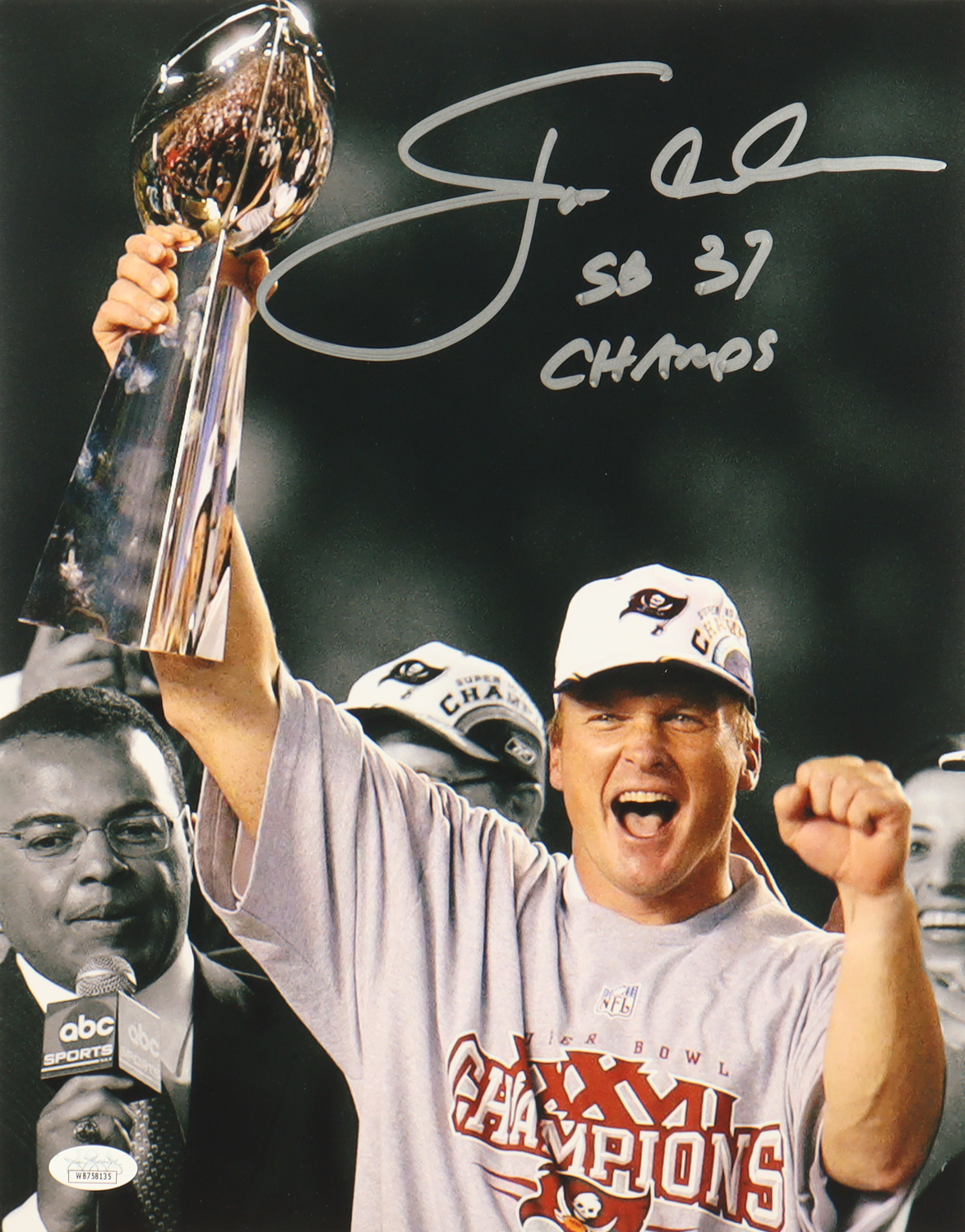 Jon Gruden Signed Buccaneers 11x14 Photo Inscribed "SB 37 Champs" (JSA) at PristineAuction.com Jon Gruden Signed Buccaneers 11x14 Photo Inscribed "SB 37 Champs" (JSA) at PristineAuction.com