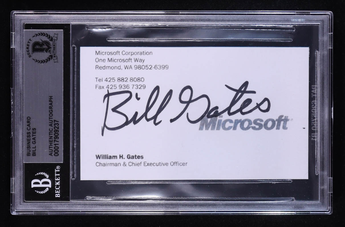 Bill Gates Signed Microsoft Business Card (BGS) at PristineAuction.com Bill Gates Signed Microsoft Business Card (BGS) at PristineAuction.com