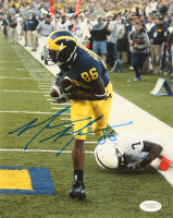 Mario Manningham Signed Michigan Wolverines 8x10 Photo (JSA) at PristineAuction.com