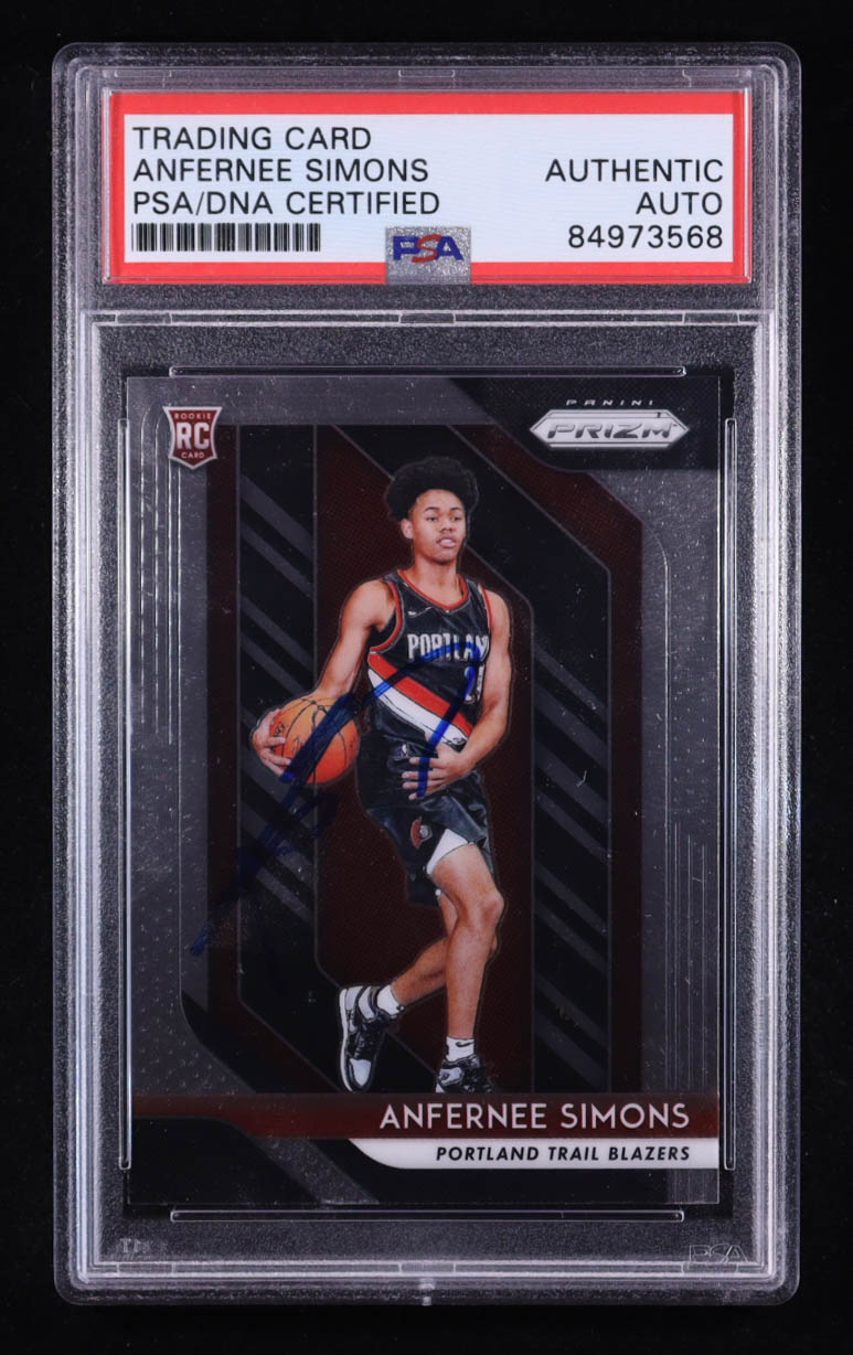 Anfernee Simons Signed 2018-19 Panini Prizm #61 RC (PSA Authentic) at PristineAuction.com Anfernee Simons Signed 2018-19 Panini Prizm #61 RC (PSA Authentic) at PristineAuction.com