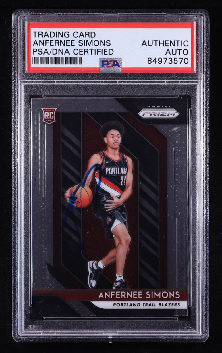 Anfernee Simons Signed 2018-19 Panini Prizm #61 RC (PSA Authentic) at PristineAuction.com Anfernee Simons Signed 2018-19 Panini Prizm #61 RC (PSA Authentic) at PristineAuction.com