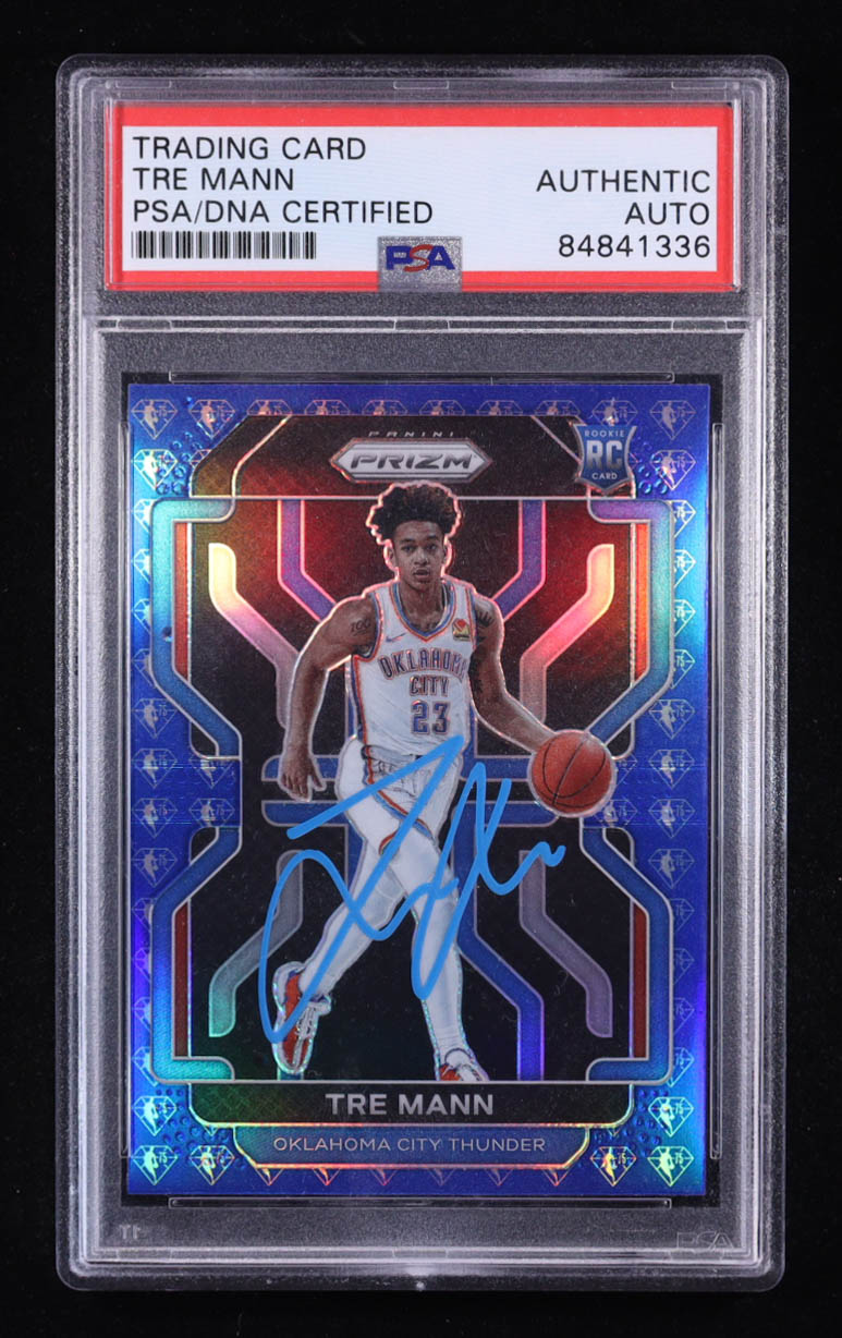 Tre Mann Signed 2021-22 Panini Prizm Prizms NBA 75th Anniversary #274 RC (PSA Authentic) at PristineAuction.com Tre Mann Signed 2021-22 Panini Prizm Prizms NBA 75th Anniversary #274 RC (PSA Authentic) at PristineAuction.com