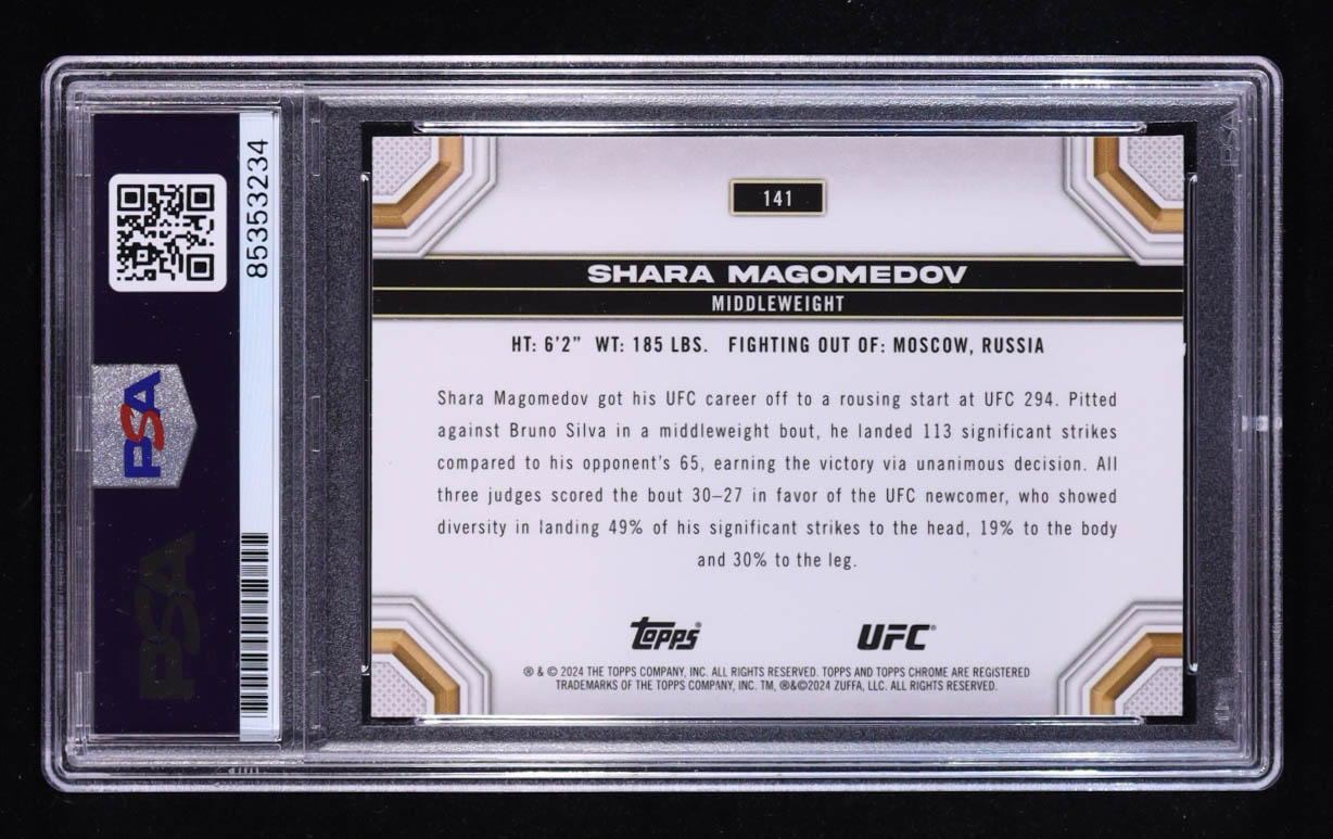 Shara Magomedov Signed 2024 Topps Chrome UFC #141 RC (PSA Authentic) at PristineAuction.com Shara Magomedov Signed 2024 Topps Chrome UFC #141 RC (PSA Authentic) at PristineAuction.com