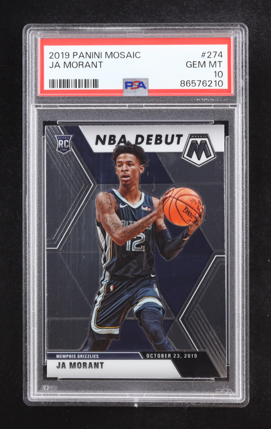 Ja Morant 2019-20 Panini Mosaic #274 RC (PSA 10) at PristineAuction.com Ja Morant 2019-20 Panini Mosaic #274 RC (PSA 10) at PristineAuction.com