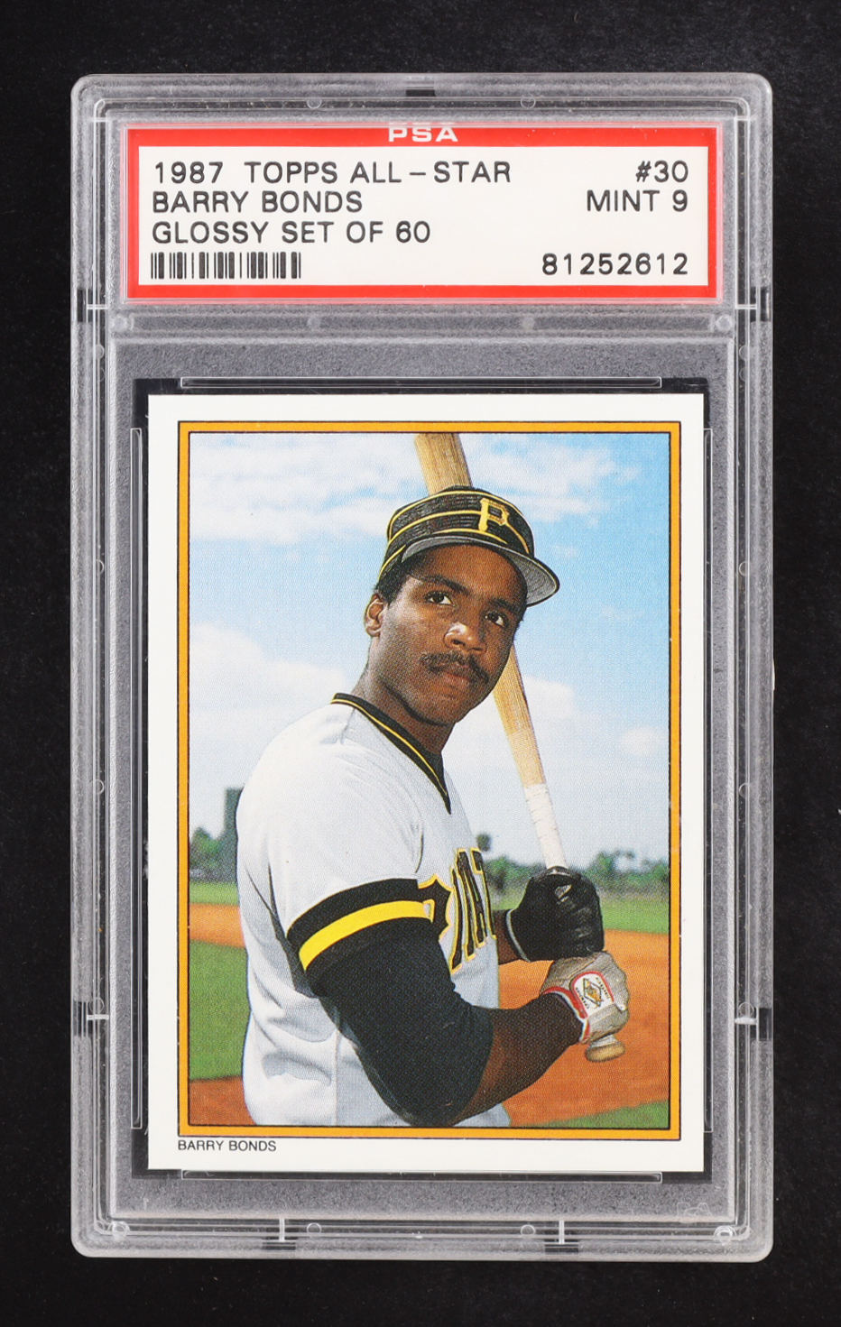 Barry Bonds 1987 Topps All Star #30 RC (PSA 9) at PristineAuction.com Barry Bonds 1987 Topps All Star #30 RC (PSA 9) at PristineAuction.com