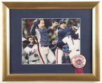 "The 1986 World Champions New York Mets" Custom Framed Photo Display with 1986 World Series Lapel Pin at PristineAuction.com
