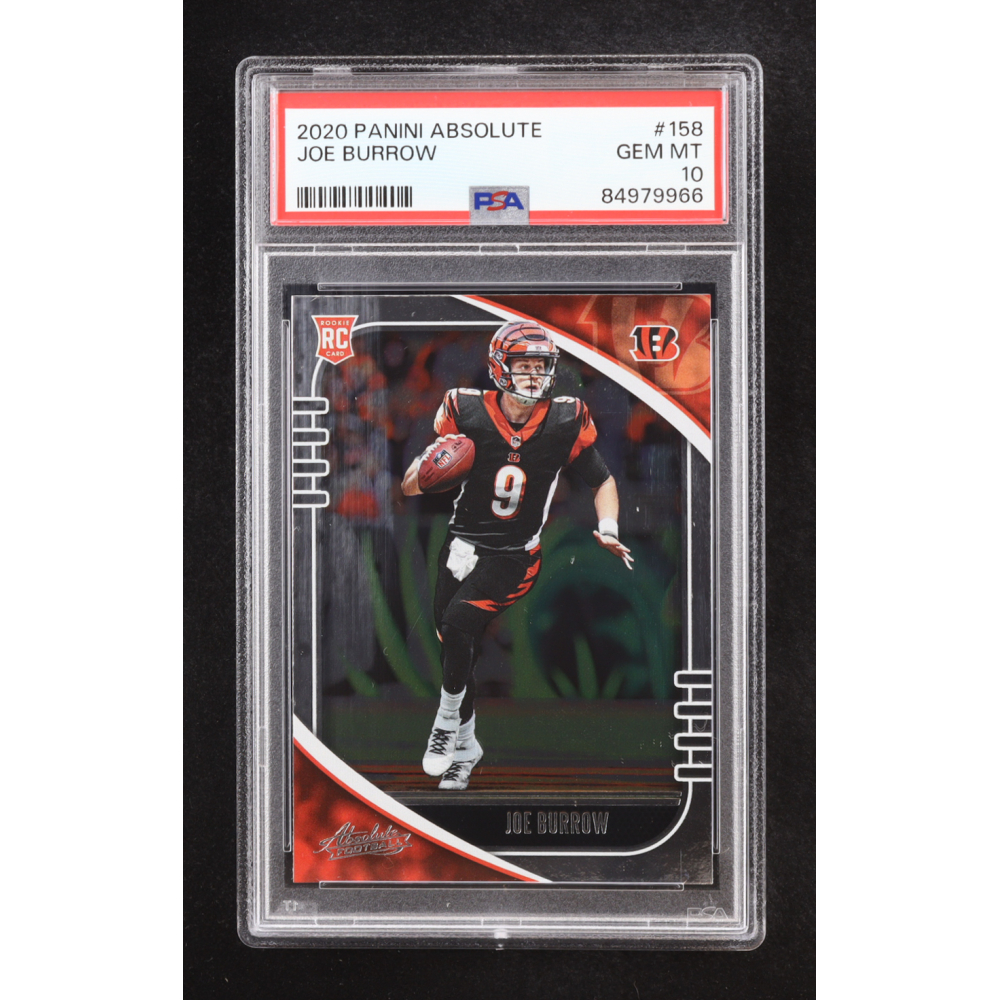 Joe Burrow 2020 Panini Absolute #158 RC (PSA 10) at PristineAuction.com