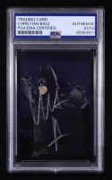 Christian Bale Signed 2005 Topps Batman Begins Movie Embossed Foil #3 Batman BLUE (PSA Authentic) at PristineAuction.com