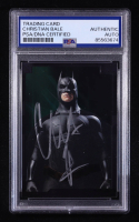 Christian Bale Signed 2005 Topps Batman Begins Movie Embossed Foil #1 Batman facing forward GREEN (PSA Authentic) at PristineAuction.com