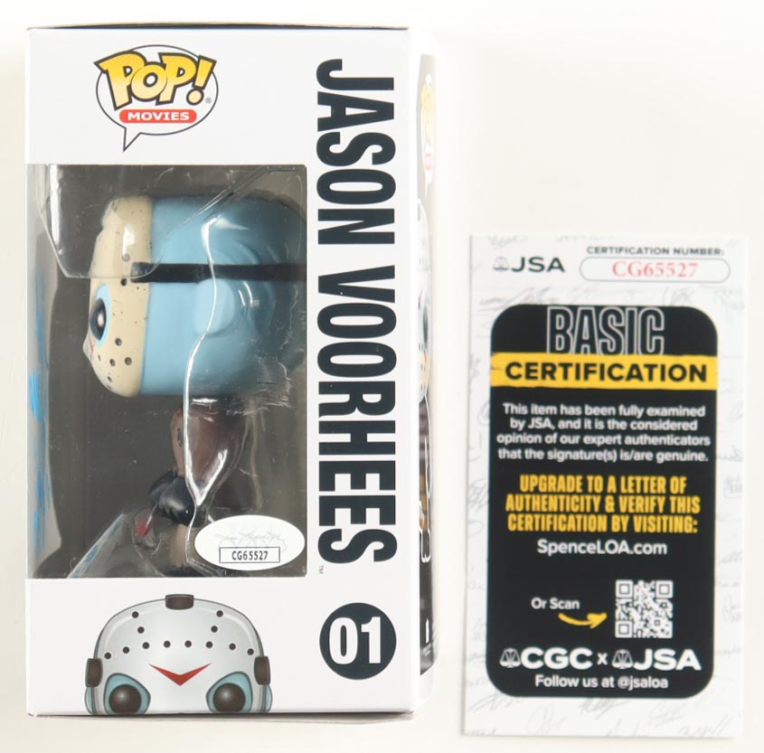 Derek Mears Signed "Friday the 13th #01 Jason Voorhees Funko Pop! Vinyl Figure Inscribed "Jason '09" (JSA) at PristineAuction.com Derek Mears Signed "Friday the 13th #01 Jason Voorhees Funko Pop! Vinyl Figure Inscribed "Jason '09" (JSA) at PristineAuction.com