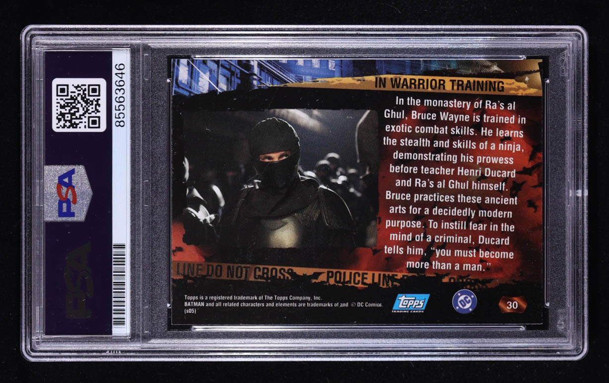 Christian Bale Signed 2005 Topps Batman Begins Movie #30 In Warrior Training (PSA Authentic) at PristineAuction.com Christian Bale Signed 2005 Topps Batman Begins Movie #30 In Warrior Training (PSA Authentic) at PristineAuction.com