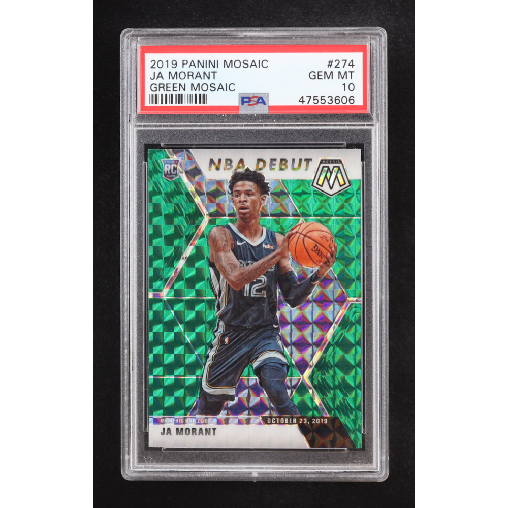 Ja Morant 2019-20 Panini Mosaic Green Prizm #274 RC (PSA 10) at PristineAuction.com