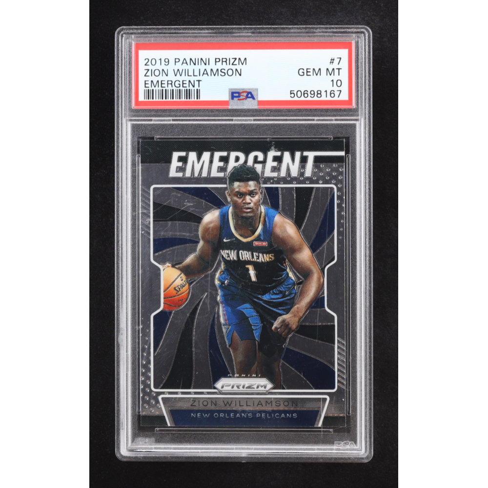 Zion Williamson 2019-20 Panini Prizm Emergent #7 RC (PSA 10) at PristineAuction.com