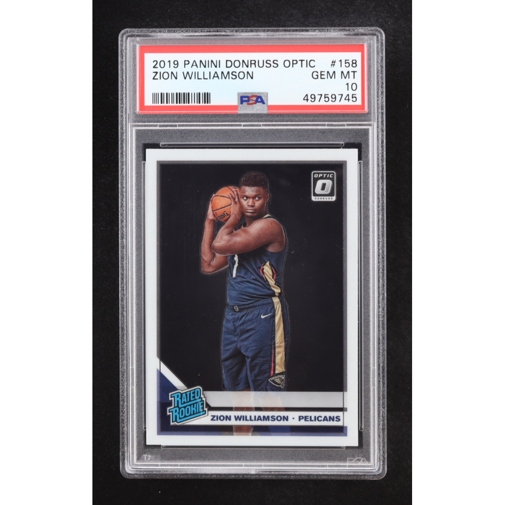 Zion Williamson 2019-20 Panini Donruss Optic RR #158 RC (PSA 10) at PristineAuction.com