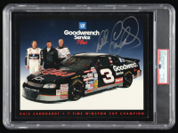 Dale Earnhardt Sr. Signed 8x10 Stat Card (PSA | Auto Grade PSA Authentic) at PristineAuction.com