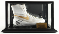Mike Tyson Signed Nike Boxing Boot with Display Case & Stat Plaque (PSA & Tyson) at PristineAuction.com