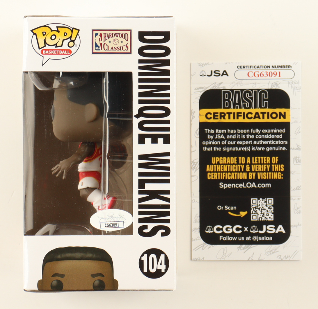 Dominique Wilkins Signed Hawks #104 Funko Pop! Vinyl Figure (JSA) at PristineAuction.com Dominique Wilkins Signed Hawks #104 Funko Pop! Vinyl Figure (JSA) at PristineAuction.com