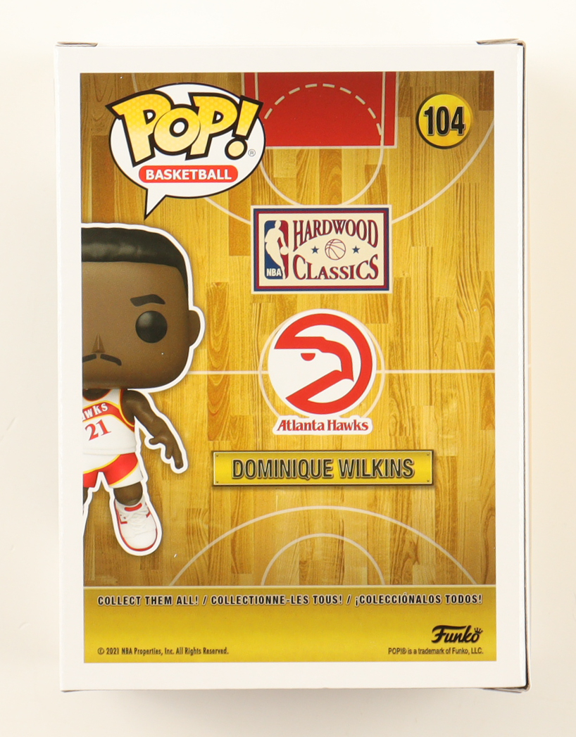 Dominique Wilkins Signed Hawks #104 Funko Pop! Vinyl Figure (JSA) at PristineAuction.com Dominique Wilkins Signed Hawks #104 Funko Pop! Vinyl Figure (JSA) at PristineAuction.com
