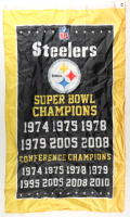 Pittsburgh Steelers Super Bowl Championships Flag at PristineAuction.com
